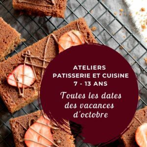 programme cours patisserie enfants vacances Toussaint2019