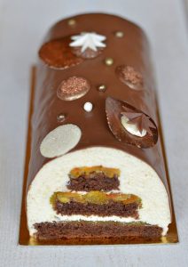 cours patisserie buche chocolat orange glacage