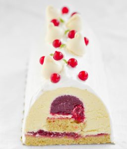 atelier patisserie Buche de Noel Framboises Vanille Groseilles